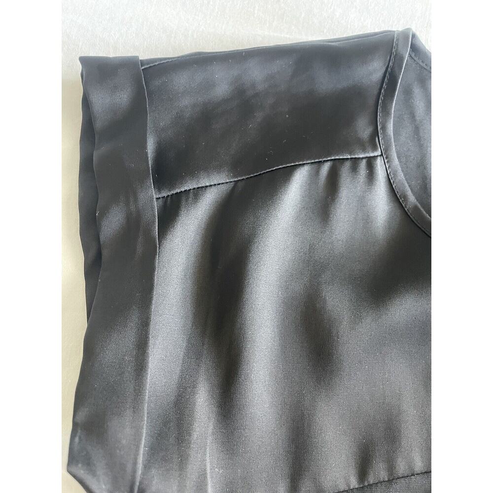 Express Women's Blouse Shirt Top Size XSmall Black Silky - Picture 3 of 6